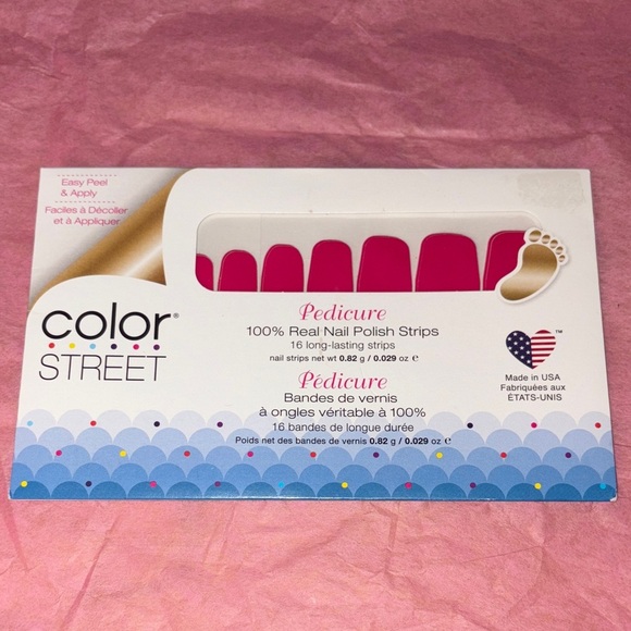 Color Street Vibrant Pink Pedicure Strips - Picture 1 of 1